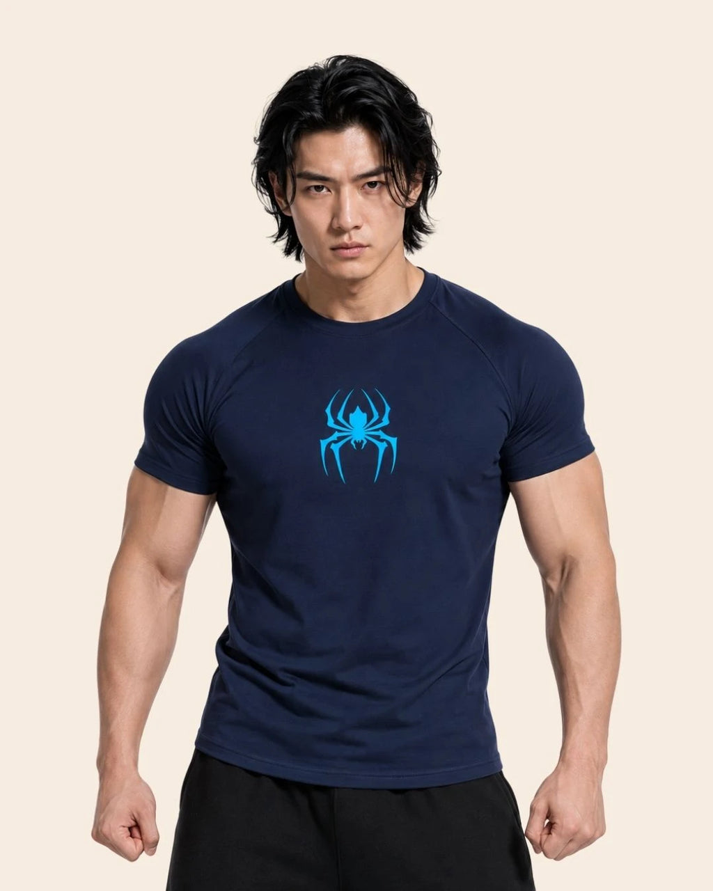 Camiseta Muscle Fit "Veneno" Azul Oscuro