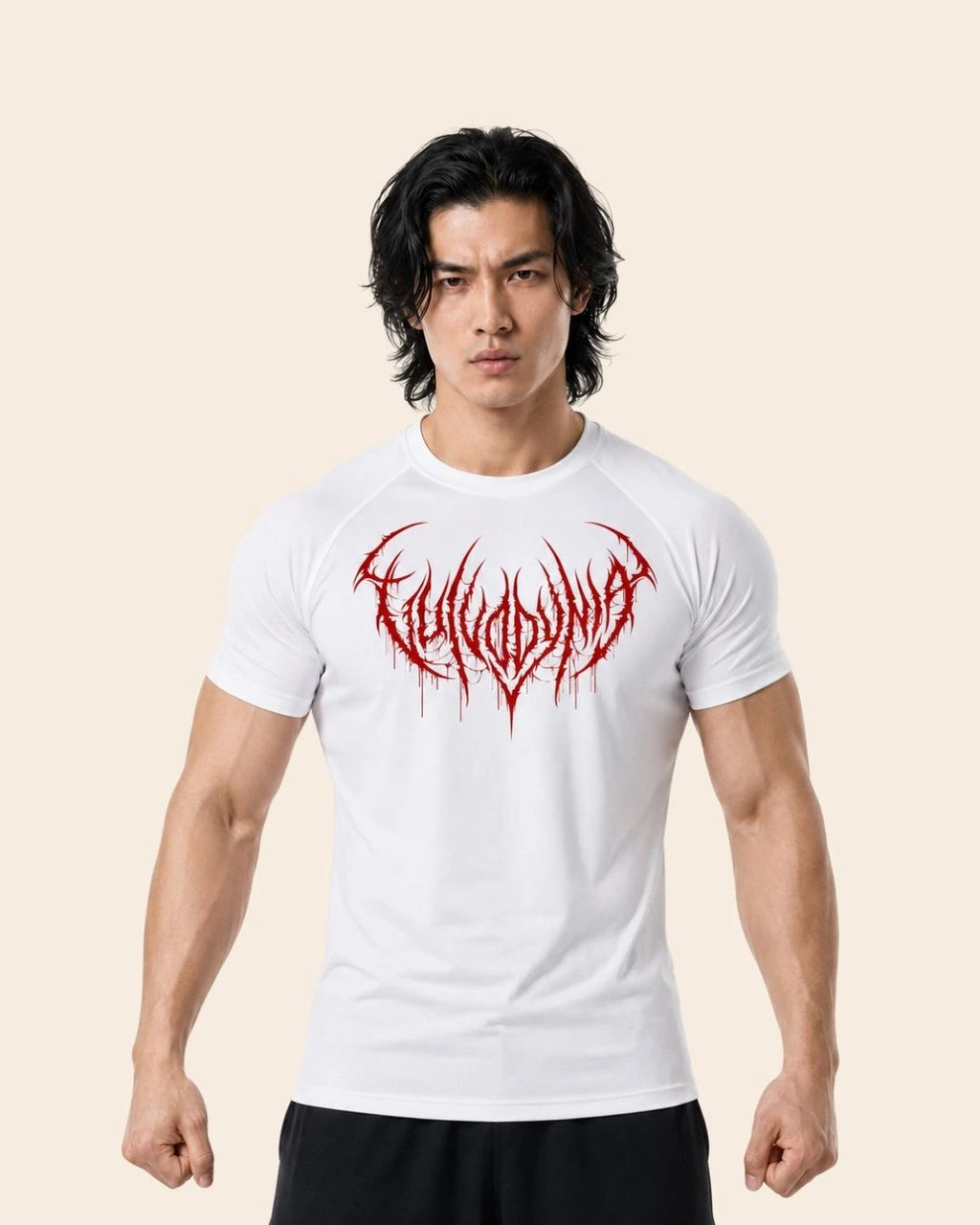 Camiseta Muscle Fit "Dominio" Blanca