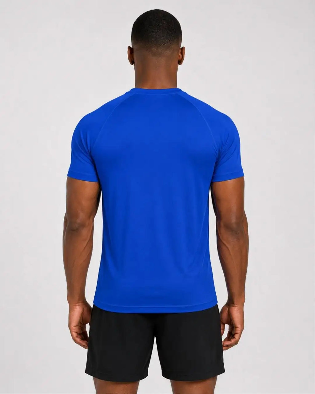 Camiseta Deportiva Azul Rey Oscura Muscle Fit - Dry Fit para Hombre