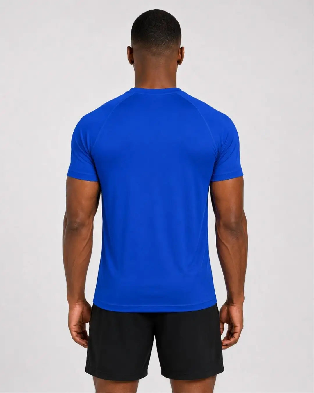 Camiseta Deportiva Azul Rey Oscura Muscle Fit - Dry Fit para Hombre