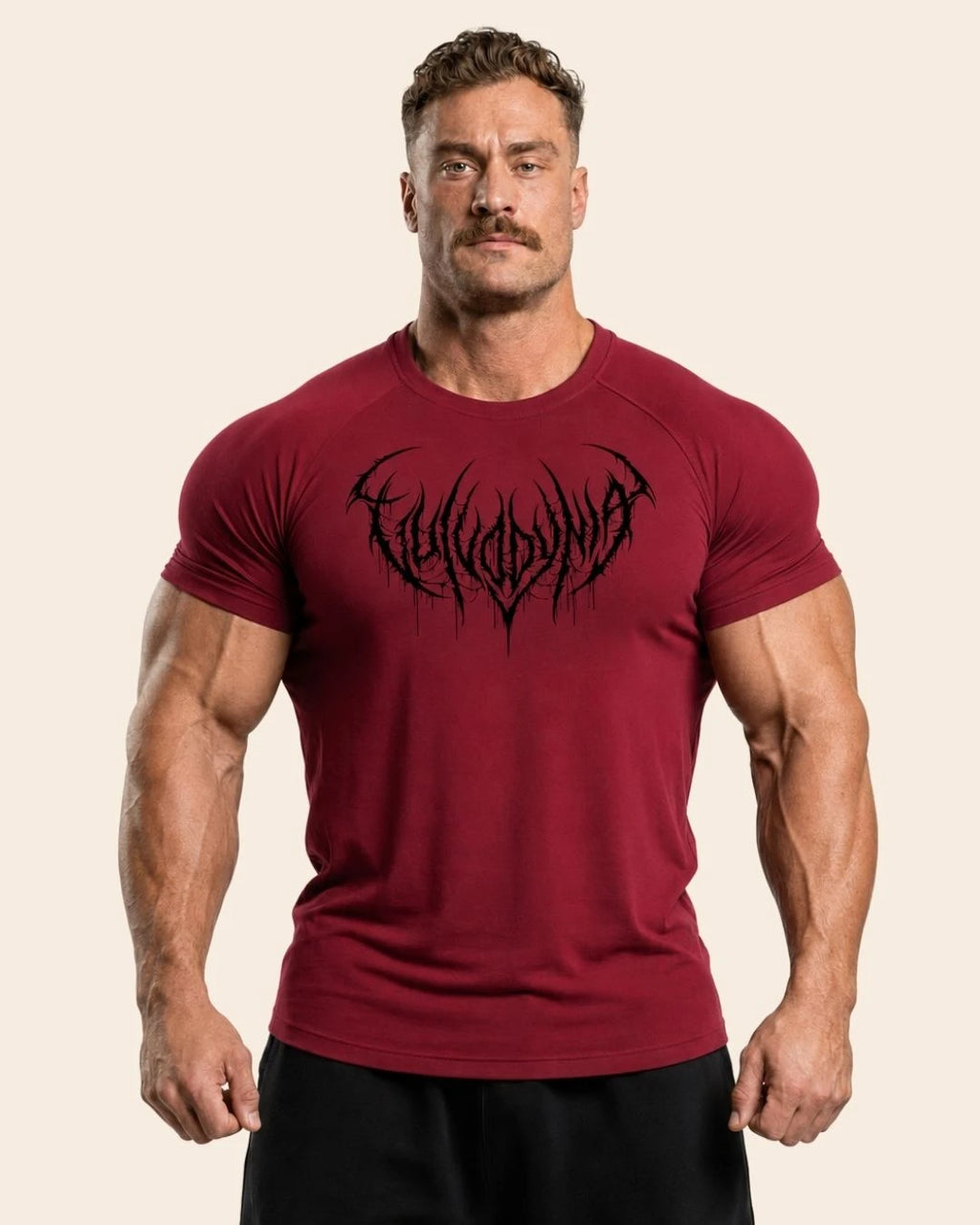 Camiseta Muscle Fit "Dominio" Vino tinto