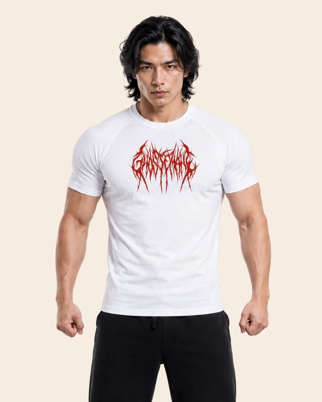 Camiseta Muscle Fit "Furia" Blanca