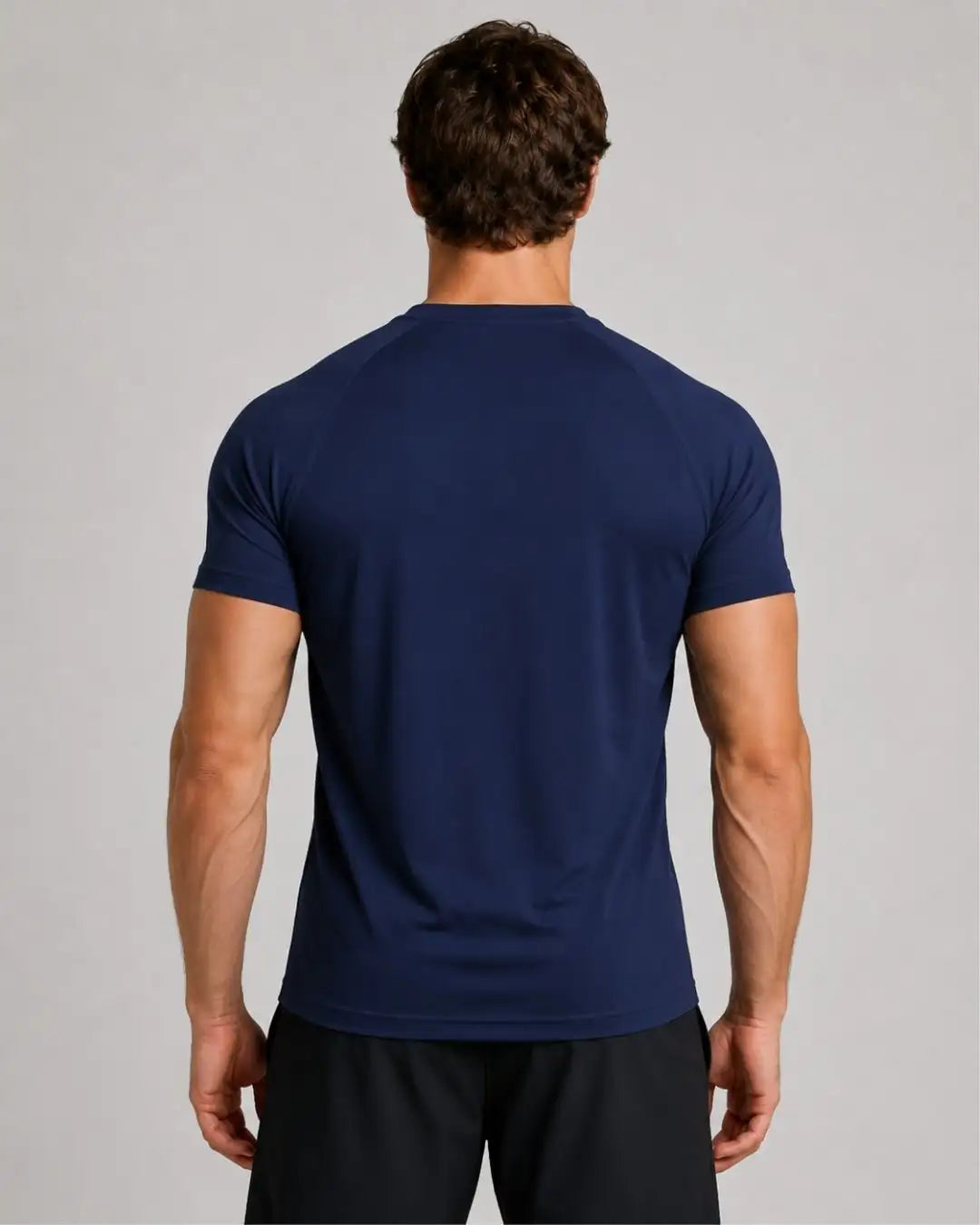 Camiseta Deportiva Azul Oscura Muscle Fit - Dry Fit para Hombre