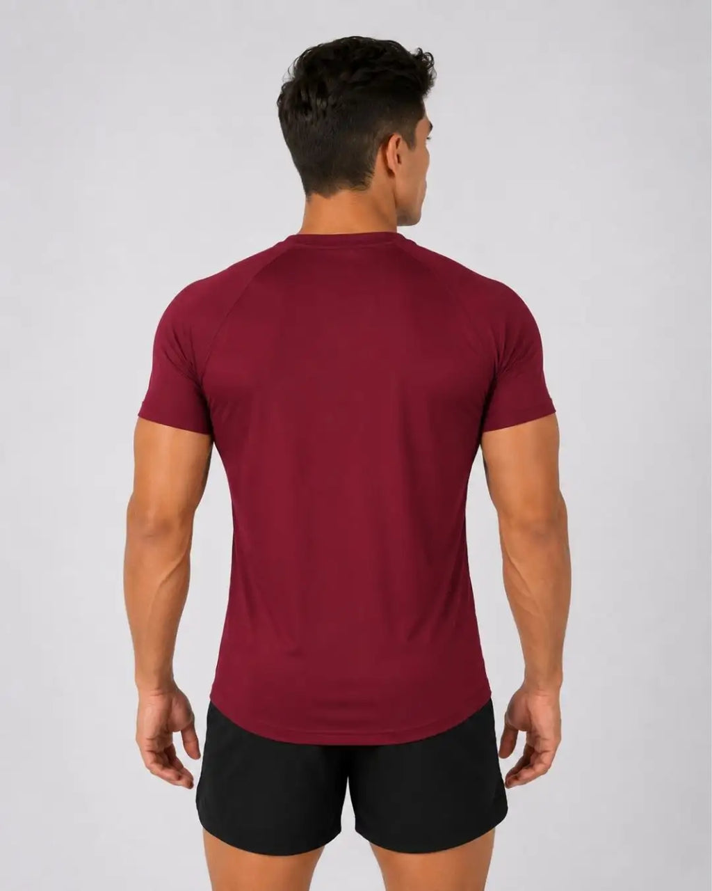 Camiseta Deportiva Vino Tinto Muscle Fit - Dry Fit para Hombre