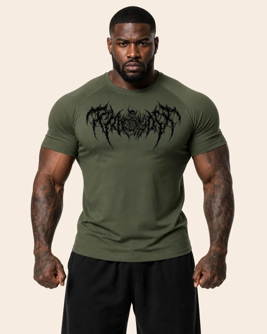 Camiseta Muscle Fit "Espectro" Verde Militar