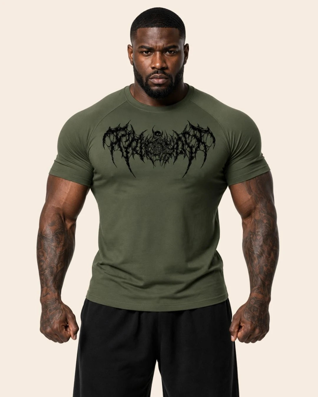 Camiseta Muscle Fit "Espectro" Verde Militar
