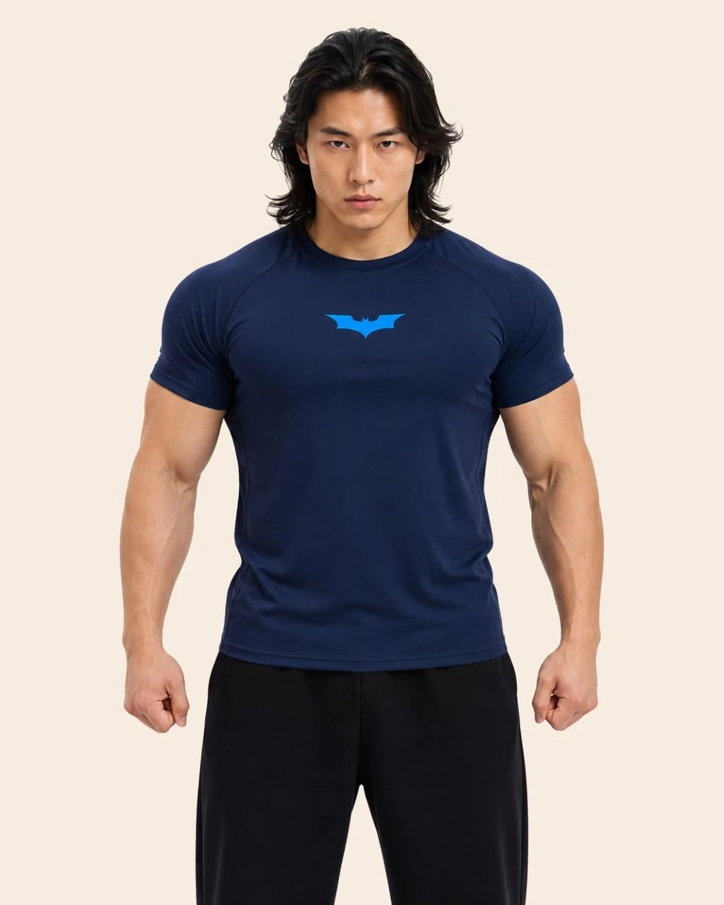 Camiseta Muscle Fit "Vigilante Nocturno" Azul Oscuro