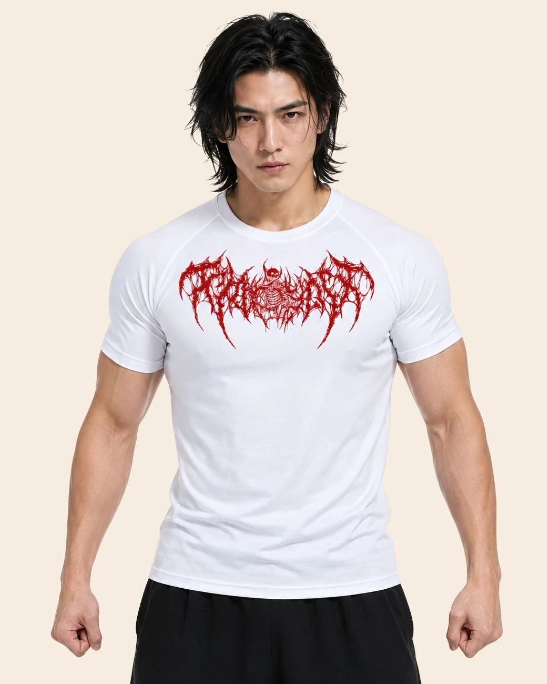 Camiseta Muscle Fit "Espectro" Blanca