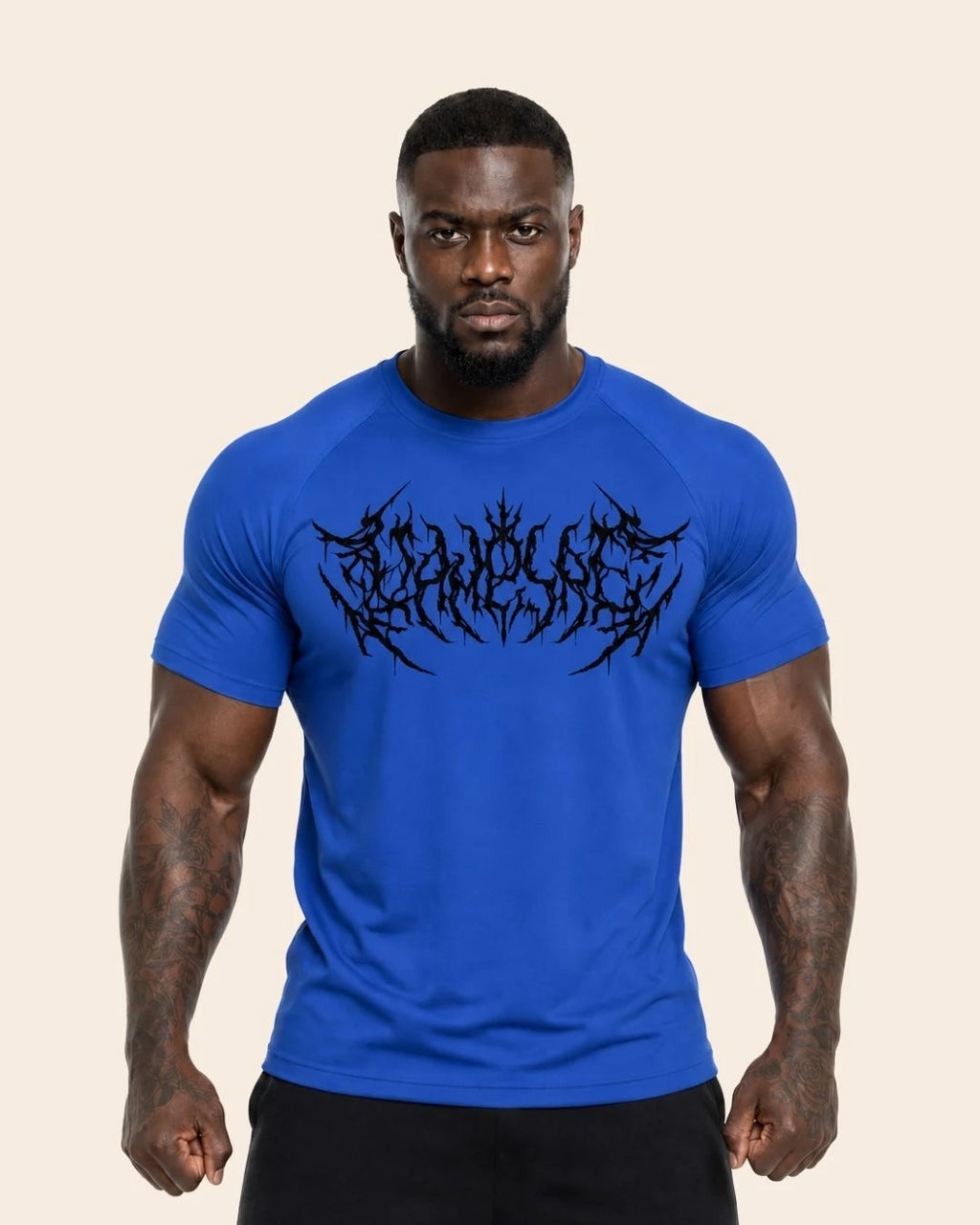 Camiseta Muscle Fit "Caos" Azul Rey
