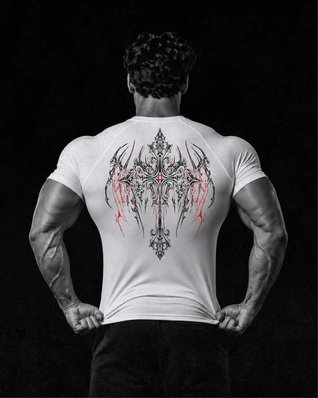 Camiseta Deportiva Blanca Estampada RENACER para Hombre