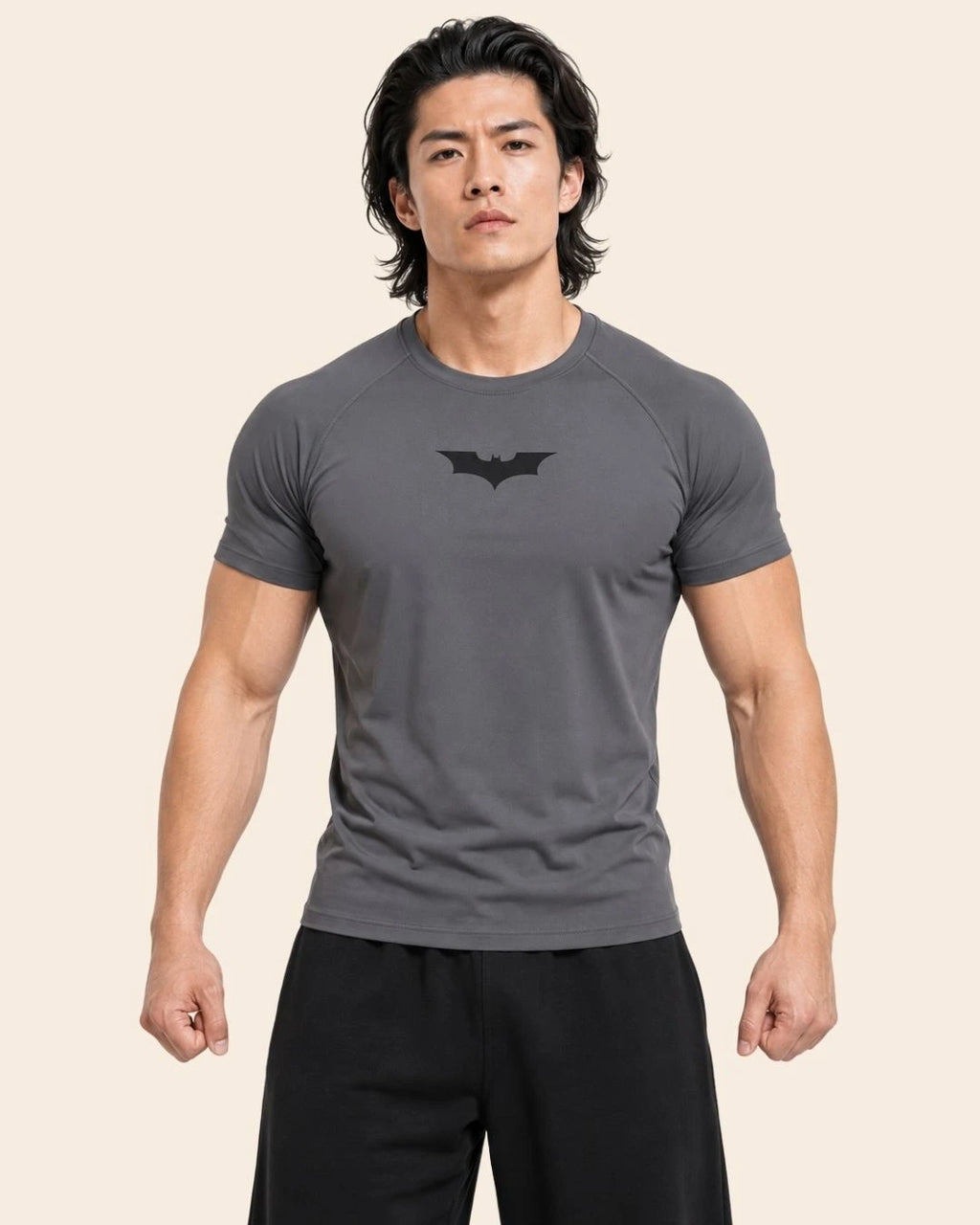 Camiseta Muscle Fit "Vigilante Nocturno" Gris