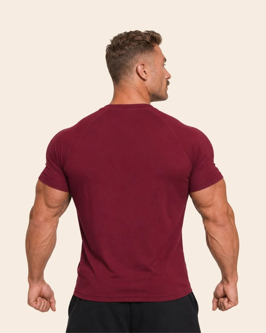 Camiseta Muscle Fit "Espectro" Vino tinto