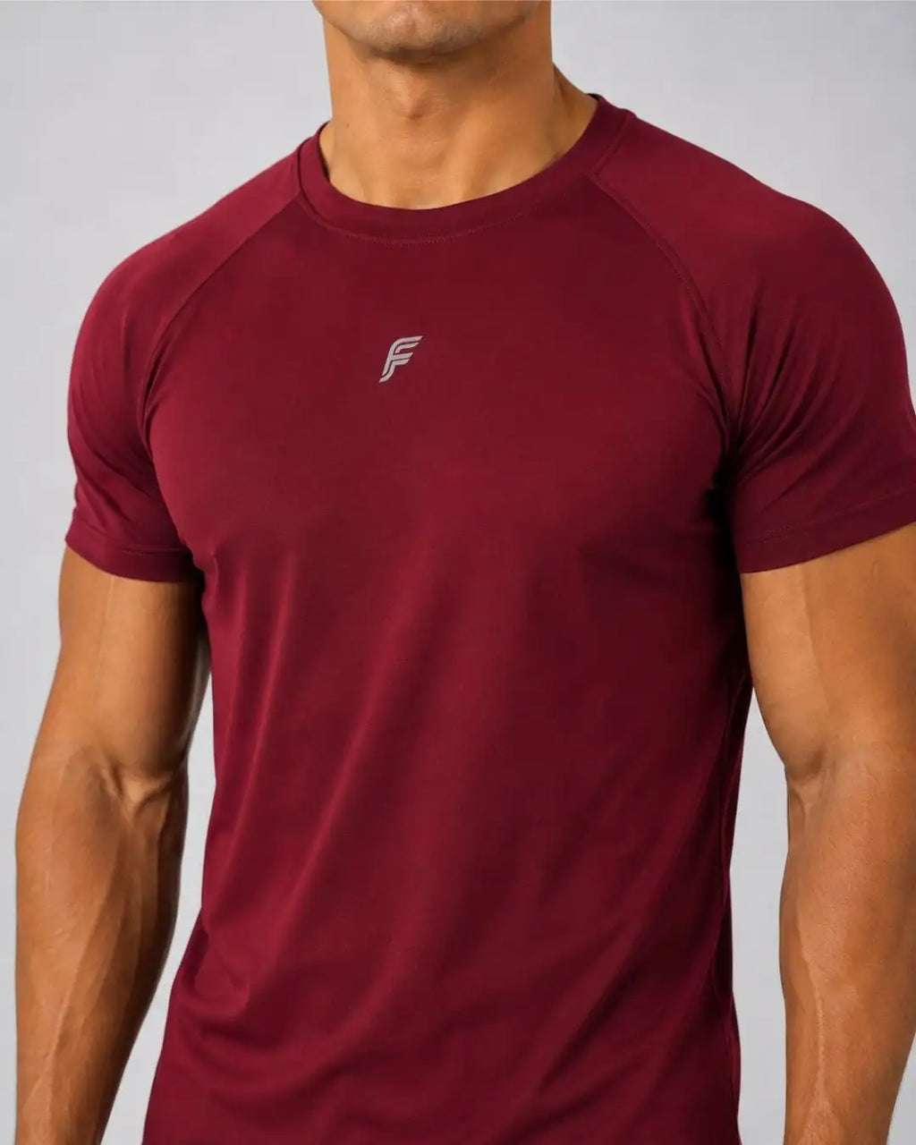 Camiseta Deportiva Vino Tinto Muscle Fit - Dry Fit para Hombre