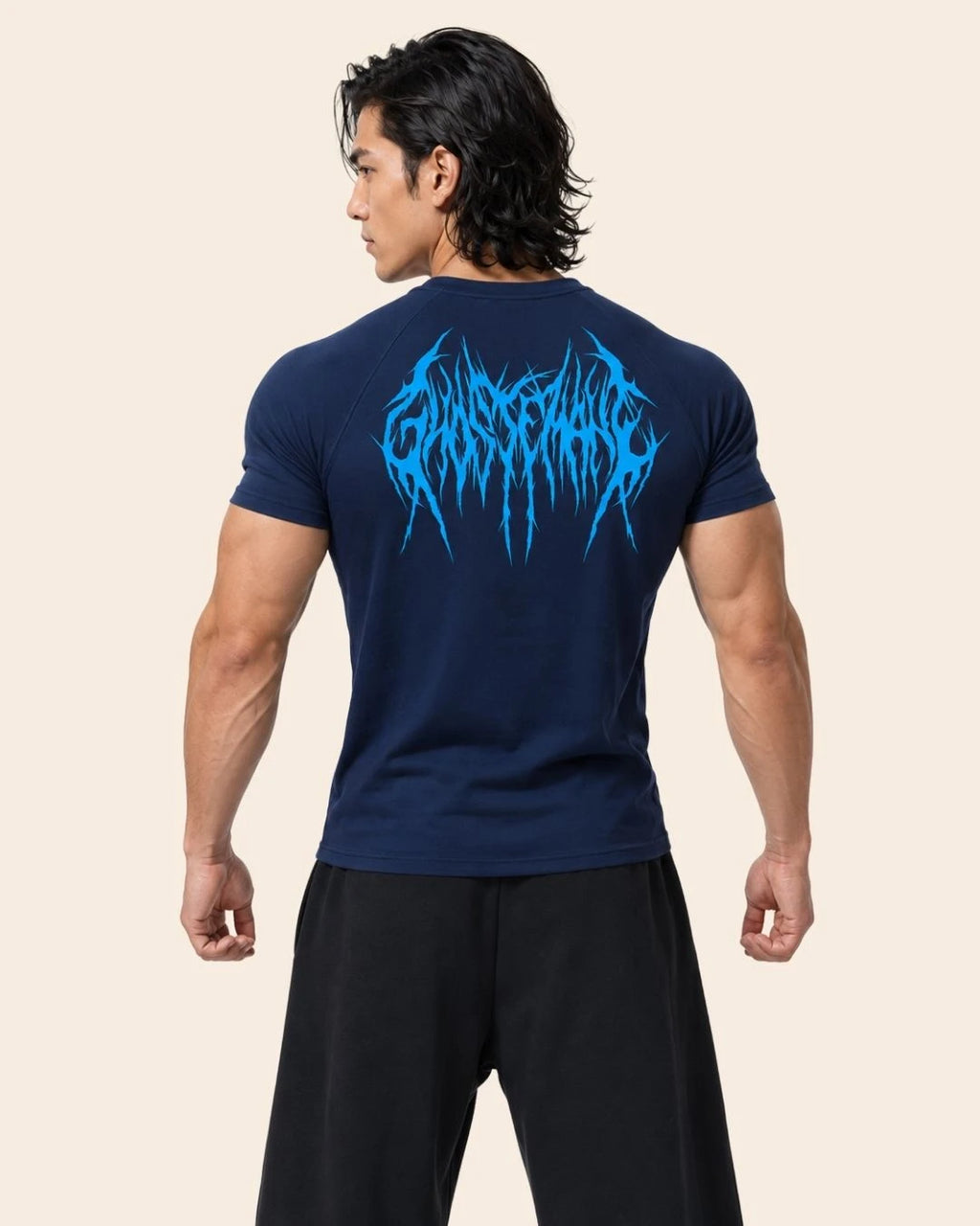 Camiseta Muscle Fit "Furia" Azul Oscuro