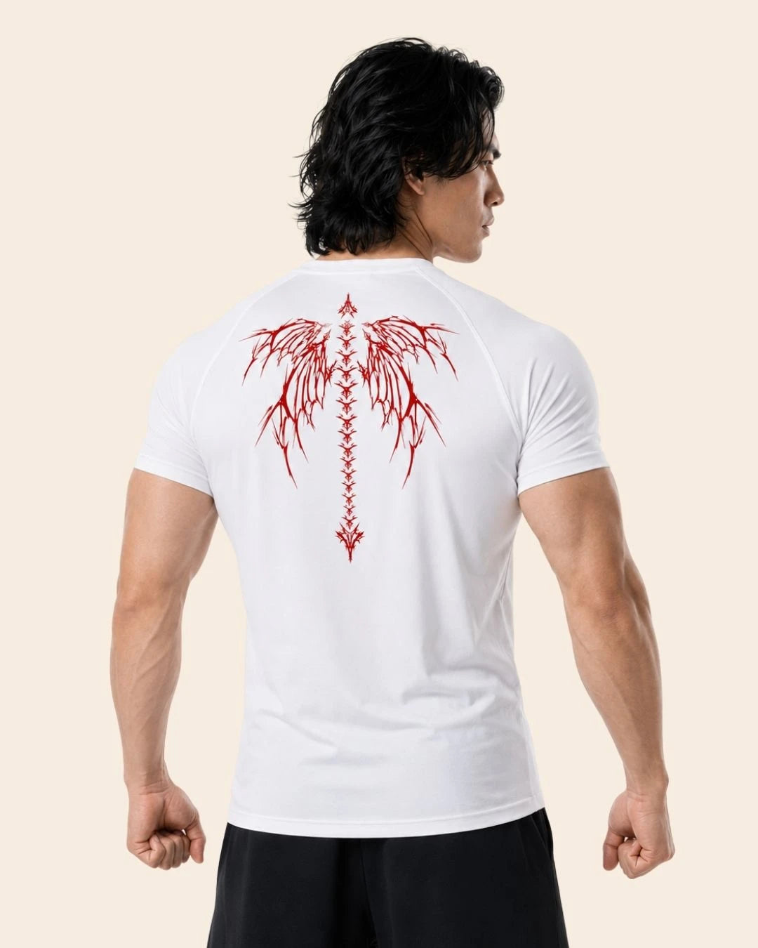 Camiseta Muscle Fit "Dominio" Blanca
