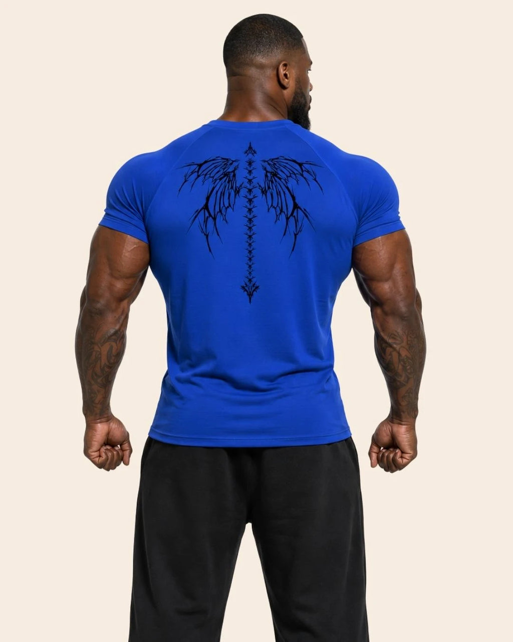 Camiseta Muscle Fit "Dominio" Azul Rey