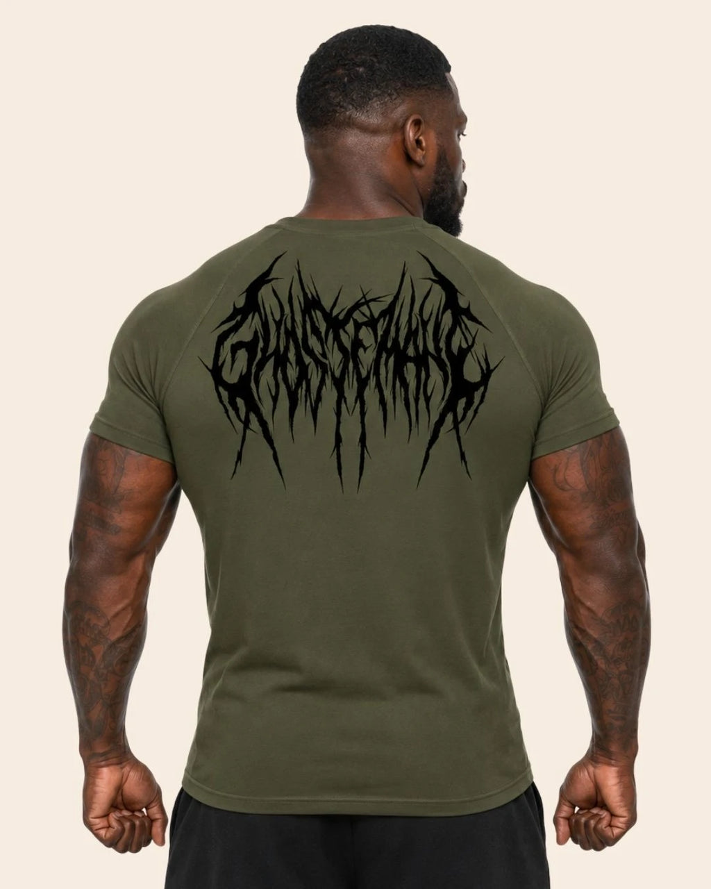 Camiseta Muscle Fit "Furia" Verde Militar