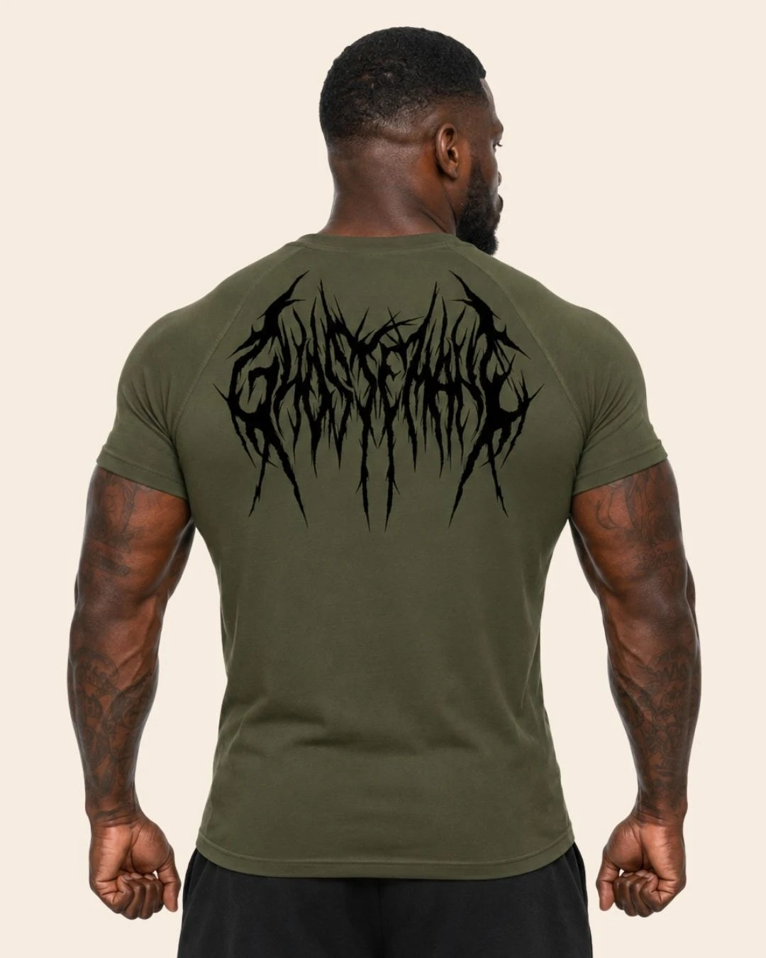 Camiseta Muscle Fit "Furia" Verde Militar