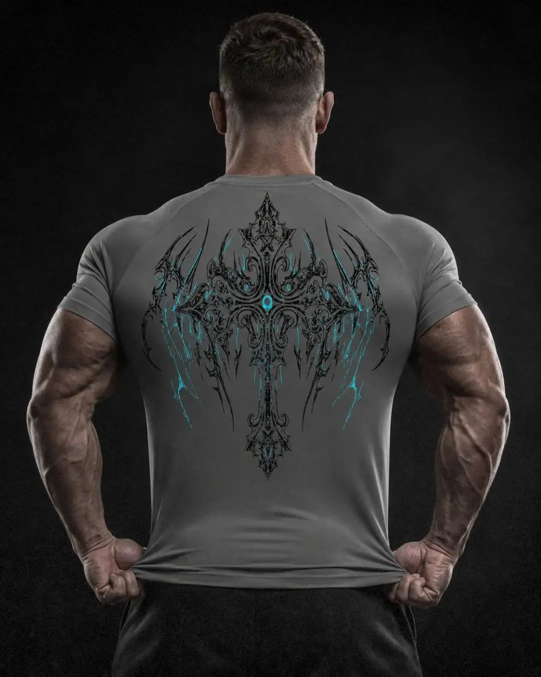 Camiseta Deportiva Gris Estampada RENACER para Hombre