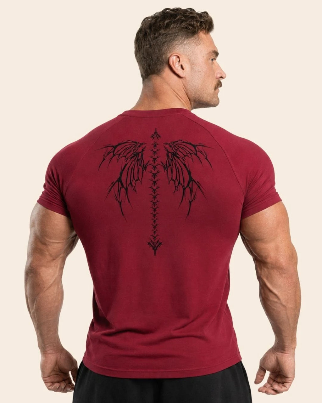 Camiseta Muscle Fit "Dominio" Vino tinto