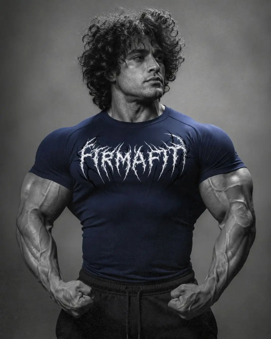 Camiseta Deportiva Azul Oscura Estampada RENACER para Hombre