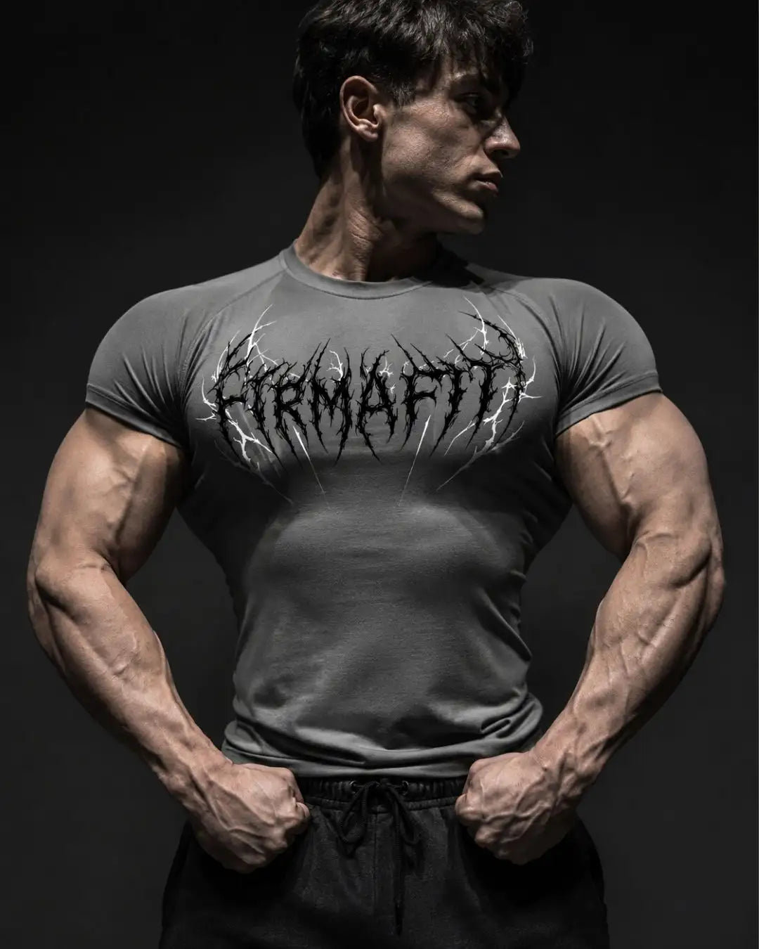 Camiseta Deportiva Gris Estampada RENACER para Hombre