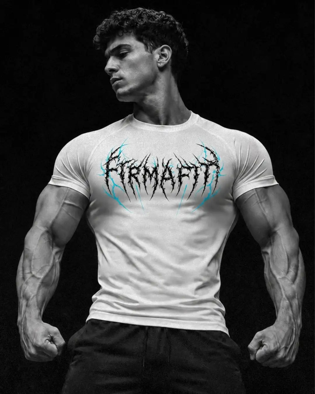 Camiseta Deportiva Blanca Estampada RENACER para Hombre