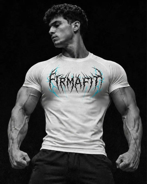 Camiseta Deportiva Blanca Estampada RENACER para Hombre