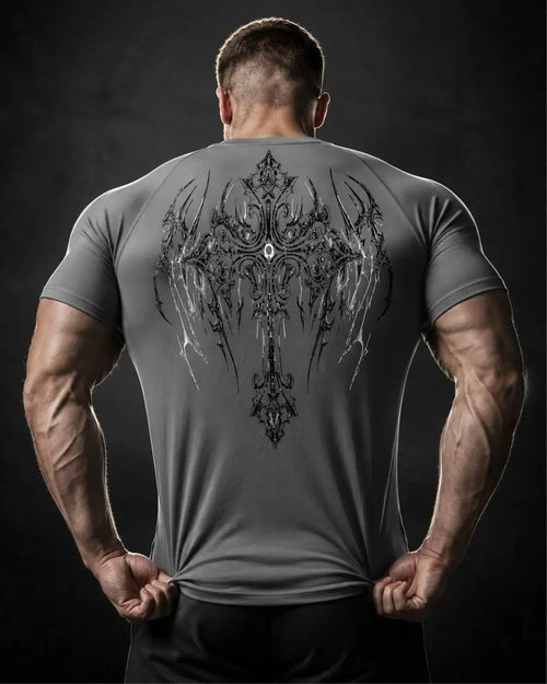Camiseta Deportiva Gris Estampada RENACER para Hombre