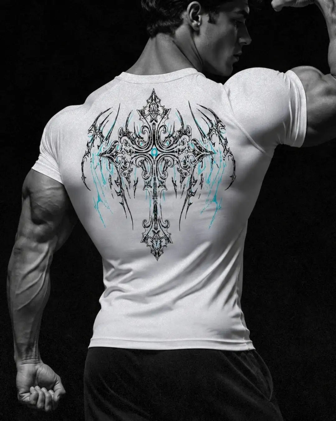Camiseta Deportiva Blanca Estampada RENACER para Hombre