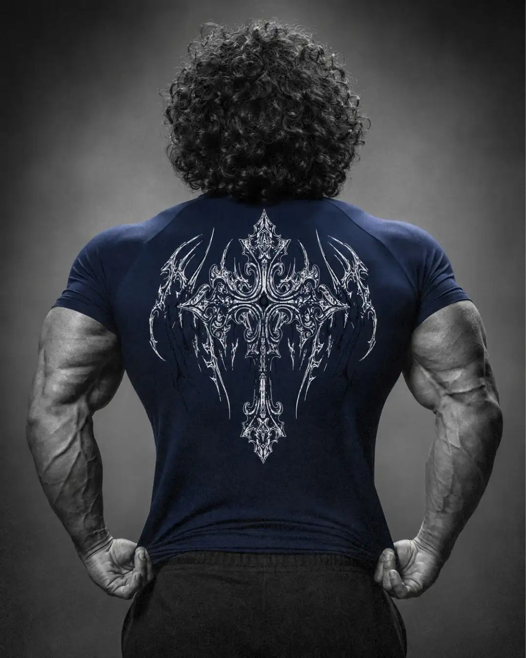 Camiseta Deportiva Azul Oscura Estampada RENACER para Hombre