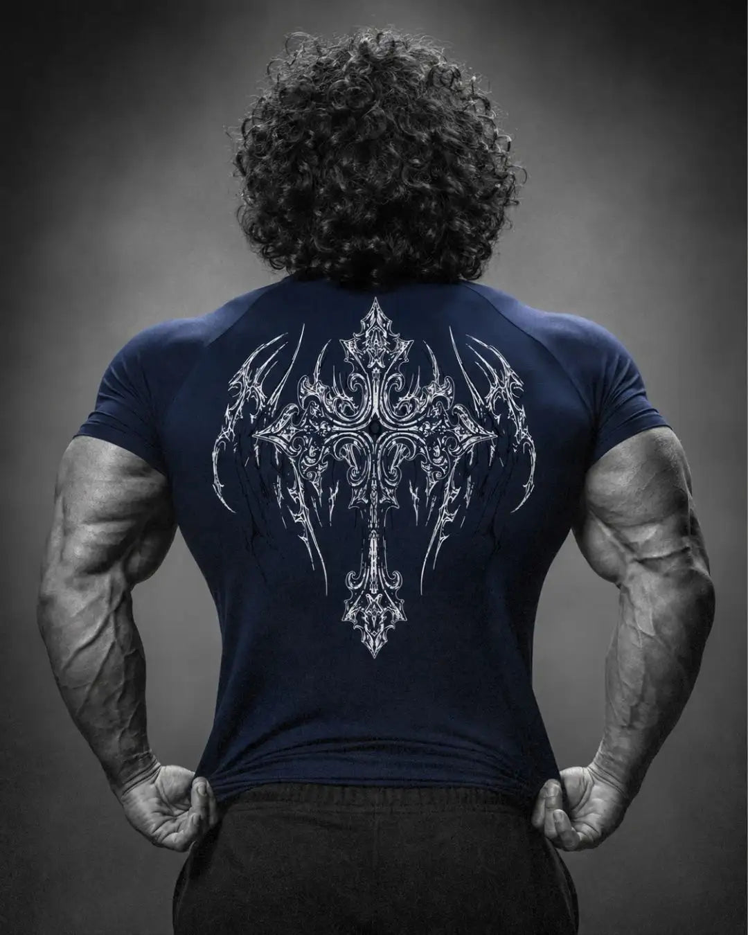 Camiseta Deportiva Azul Oscura Estampada RENACER para Hombre