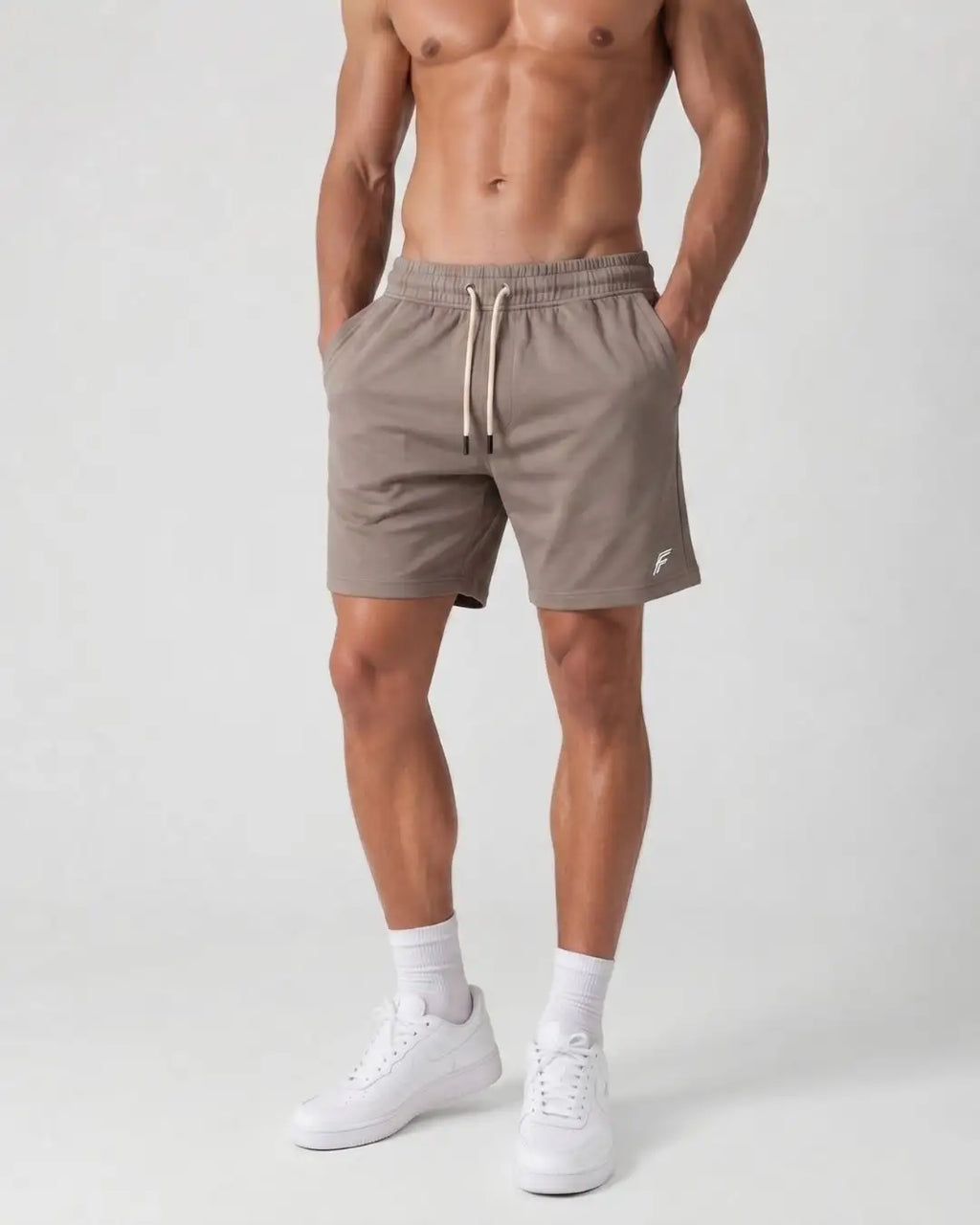 Pantaloneta Deportiva Beige en Burda Fría para Hombre