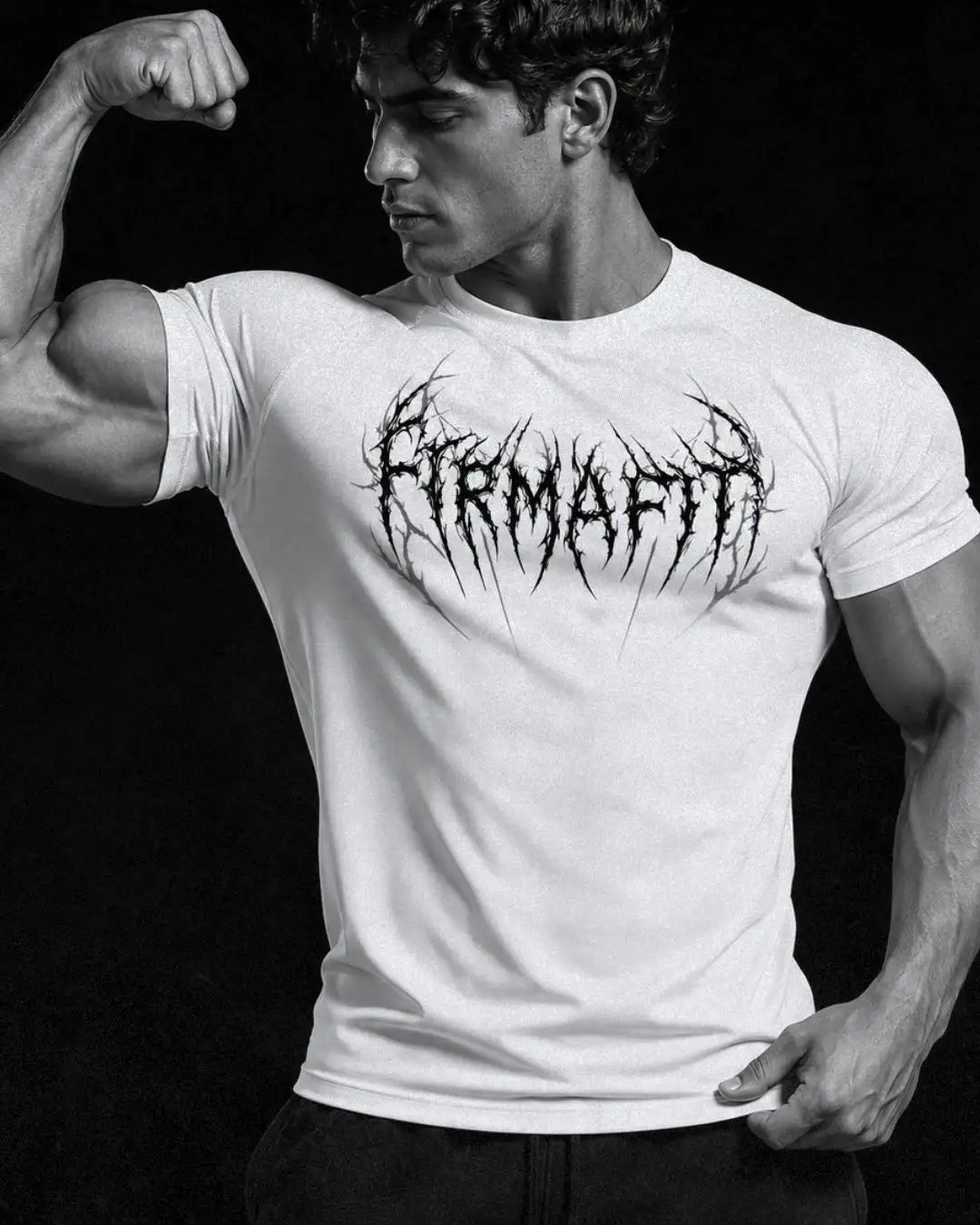 Camiseta Deportiva Blanca Estampada RENACER para Hombre