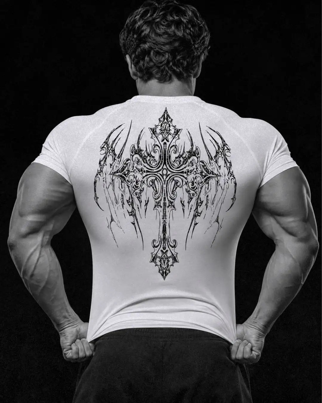 Camiseta Deportiva Blanca Estampada RENACER para Hombre