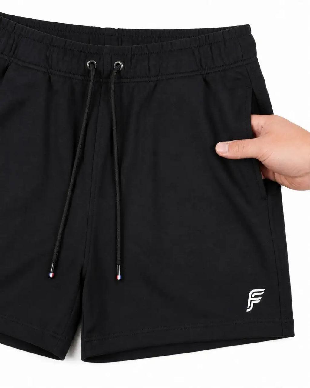 Pantaloneta Deportiva Negra en Burda Fría para Hombre